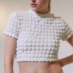 SOLD - NWOT Urban Outfitters Bubble Knit Mock Neck Crop Top,
Size S